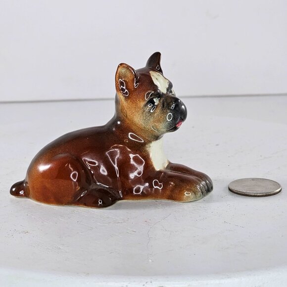 Vintage Goebel West Germany Boxer Puppy Dog Figurine Lying Down CH567 - Picture 9 of 10